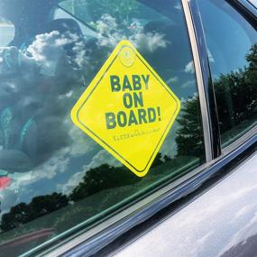 img 2 attached to 🐥 Little Chicks Baby on Board Car Sign Decal - Weather Resistant, High Visibility Child Safety Warning Sticker with Suction Cups - Bright Yellow Color for Enhanced Awareness - Model CK094