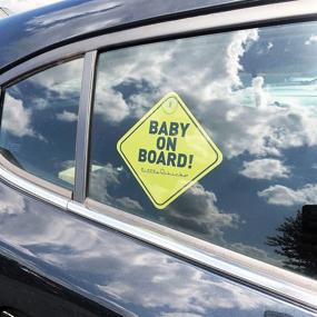 img 3 attached to 🐥 Little Chicks Baby on Board Car Sign Decal - Weather Resistant, High Visibility Child Safety Warning Sticker with Suction Cups - Bright Yellow Color for Enhanced Awareness - Model CK094
