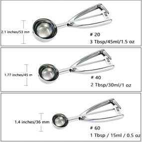 img 3 attached to 🍪 Fayomir Cookie Scoop Set: Small, Medium & Large Sizes - Premium Stainless Steel Dough, Ice Cream & Cupcake Scoop with Melon Baller Function Included