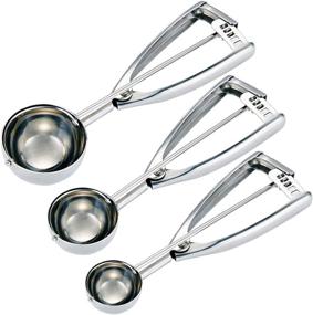 img 4 attached to 🍪 Fayomir Cookie Scoop Set: Small, Medium & Large Sizes - Premium Stainless Steel Dough, Ice Cream & Cupcake Scoop with Melon Baller Function Included