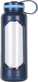 img 4 attached to 🚰 weitine 33 Oz Glass Water Bottle PC Sleeve Leak Proof Lid 1L Capacity BPA Free for Travel, Home, Office, Picnics, Fitness, Yoga - Safe & Reusable for Hot Liquids, Tea, Coffee, Daily Intake Drink