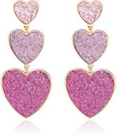 💗 stylish t-ztoss candy pink heart earrings: bohemian love dangles for women & teen girls logo