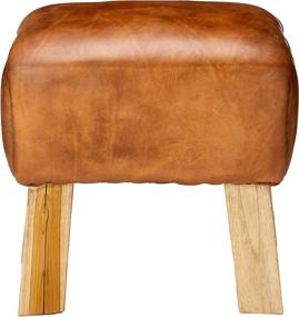 img 3 attached to 🪑 Bare Decor Gorgie Accent Stool in Small Genuine Leather, Brown - Enhanced for SEO