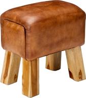 🪑 bare decor gorgie accent stool in small genuine leather, brown - enhanced for seo logo