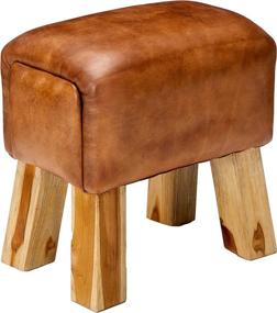 img 4 attached to 🪑 Bare Decor Gorgie Accent Stool in Small Genuine Leather, Brown - Enhanced for SEO