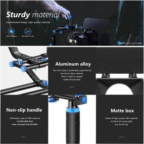 img 2 attached to Neewer Shoulder Rig Kit for DSLR Cameras and Camcorders: Film Making System with Matte Box, Follow Focus, C-Shaped Bracket, Handgrip, and More (Blue + Black)