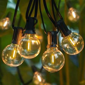 img 4 attached to Waterproof Dimmable 50FT G40 Globe String Lights for Patio - Shatterproof Outdoor Hanging Lights for 💡 Porch - 25 LED Bulbs - E12 Edison Bulb String Lights - 2200K Warm White - Black