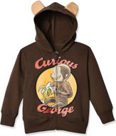 cheerful curious george hoodie for boys: character-inspired style & comfort logo