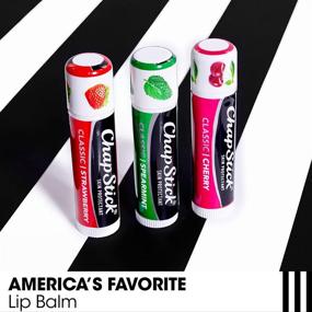 img 3 attached to ChapStick Classic Lip Balm Variety Pack - Non-Tinted, 3 Flavors (Cherry/Strawberry/Spearmint), 0.15 Oz Tubes, 3 Count
