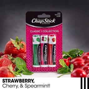 img 1 attached to ChapStick Classic Lip Balm Variety Pack - Non-Tinted, 3 Flavors (Cherry/Strawberry/Spearmint), 0.15 Oz Tubes, 3 Count