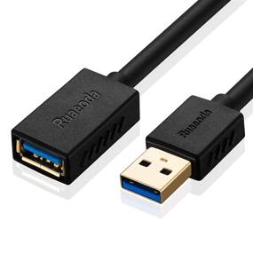 img 4 attached to 12-ft USB 3.0 Extension Cable by Ruaeoda - SuperSpeed USB 3.0 Type A Male to Female Extension Cord for Xbox, Printer, Playstation, USB Flash Drive, Card Reader, Hard Drive