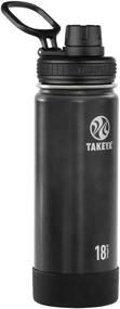 img 4 attached to Stay Hydrated on the Go with Takeya Actives 18oz Insulated Stainless Water Bottle, Slate