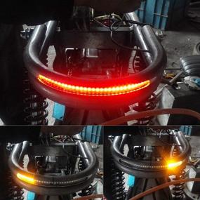 img 1 attached to Tube Cafe Racer задней сиденья Рамка с Brat Style Seat с LED тормозный сигнал поворота света - универсальное подходит для YAMAHA, Suzuki, Kawasaki