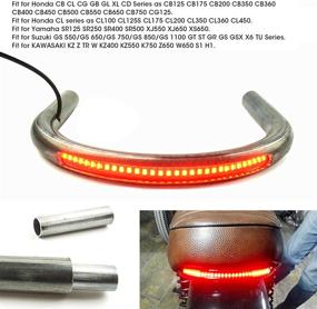 img 3 attached to Tube Cafe Racer задней сиденья Рамка с Brat Style Seat с LED тормозный сигнал поворота света - универсальное подходит для YAMAHA, Suzuki, Kawasaki