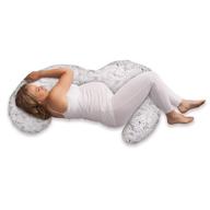 🤰 boppy total body pregnancy pillow - gray scattered leaves: ultimate plush support for prenatal and postnatal comfort with removable breathable cover logo