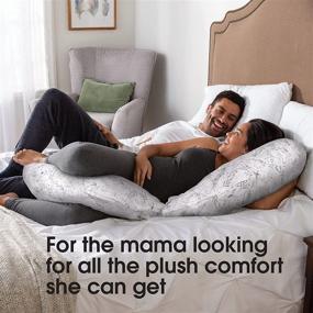 img 3 attached to 🤰 Boppy Total Body Pregnancy Pillow - Gray Scattered Leaves: Ultimate Plush Support for Prenatal and Postnatal Comfort with Removable Breathable Cover