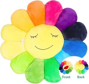img 2 attached to 🌻 Zuoshini Flower Plush Pillow - Soft & Comfortable Sunflower Smiley Cushion for Colorful Home Bedroom Shop Restaurant Decor - 16.5in/42cm