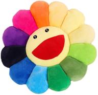 🌻 zuoshini flower plush pillow - soft & comfortable sunflower smiley cushion for colorful home bedroom shop restaurant decor - 16.5in/42cm logo