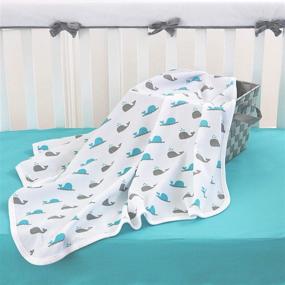 img 1 attached to 🐋 American Baby Company Aqua Whale Cotton Swaddle Blanket: Soft & Breathable, 30 X 40, for Boys & Girls - Single Pack