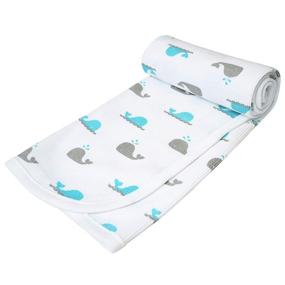 img 3 attached to 🐋 American Baby Company Aqua Whale Cotton Swaddle Blanket: Soft & Breathable, 30 X 40, for Boys & Girls - Single Pack