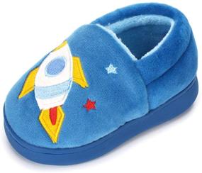img 1 attached to 🚀 Adorable Cartoon Rocket Slippers: Perfect Toddler Boys' Shoes for Cozy Household Comfort