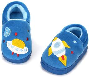 img 3 attached to 🚀 Adorable Cartoon Rocket Slippers: Perfect Toddler Boys' Shoes for Cozy Household Comfort
