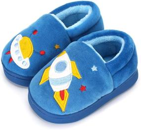 img 4 attached to 🚀 Adorable Cartoon Rocket Slippers: Perfect Toddler Boys' Shoes for Cozy Household Comfort