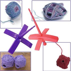 img 1 attached to 🎁 2-Pack Turkish Drop Spindle Kit with Natural Wool | Perfect Gift for Textile Enthusiasts | Smooth Non-Sticky Spindle for Beginners | Pink+Purple Colored Spindles