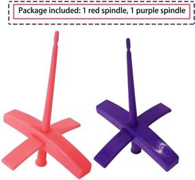 img 2 attached to 🎁 2-Pack Turkish Drop Spindle Kit with Natural Wool | Perfect Gift for Textile Enthusiasts | Smooth Non-Sticky Spindle for Beginners | Pink+Purple Colored Spindles