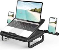 laptop stand: meiwo multi-angle computer holder, portable foldable 💻 notebook riser for macbook, dell xps, hp, lenovo, and more (black) logo