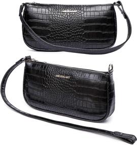 img 1 attached to Black Leather Shoulder Purses Handbags 02 for Women's Fashion: Handbags & Wallets