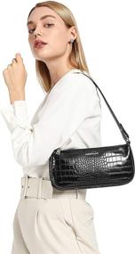 img 3 attached to Black Leather Shoulder Purses Handbags 02 for Women's Fashion: Handbags & Wallets