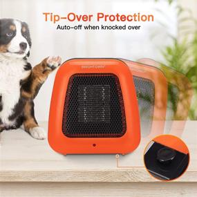 img 3 attached to 🔶 Compact and Portable 400W Low Wattage Mini Space Heater with Tip Over Protection for Office Table Desk Indoors - Vibrant Orange