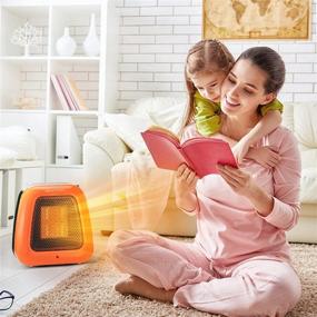 img 1 attached to 🔶 Compact and Portable 400W Low Wattage Mini Space Heater with Tip Over Protection for Office Table Desk Indoors - Vibrant Orange