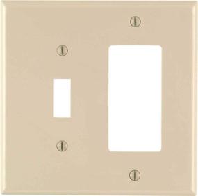 img 1 attached to 🔸 Leviton PJ126-T Midway Size Combination Wallplate - 2-Gang 1-Toggle 1-Decora/GFCI, Light Almond
