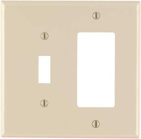 img 2 attached to 🔸 Leviton PJ126-T Midway Size Combination Wallplate - 2-Gang 1-Toggle 1-Decora/GFCI, Light Almond