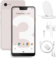 📱 google pixel 3 64gb unlocked cell phone bundle set with stand, wired earbuds, and charger - not pink logo