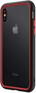 🦏 rhinoshield crashguard nx bumper case for iphone xs/x - military grade drop protection, slim design, black/red logo