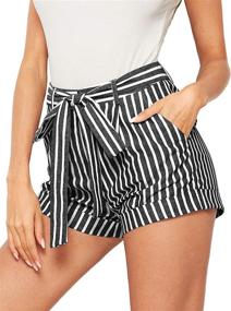 img 2 attached to 🌴 Stay Cool and Stylish with SweatyRocks Women's Casual Elastic Waist Striped Summer Beach Shorts