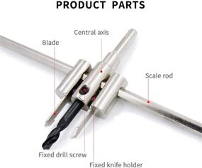 img 3 attached to 🔧 Versatile and Convenient: LAIWEI 30mm 300mm Adjustable Circle Drywall Tool