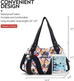 img 2 attached to Натуральные кожаные сумки с несколькими ручками XS160773 для женщин в стиле хобо - сумки и кошельки.