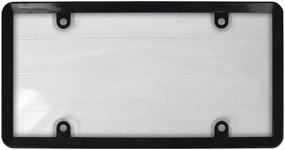 img 1 attached to 🔍 Custom Accessories 90060 Transparent Custom Combos License Plate Shield and Frame with Sleek Black Plastic Frame