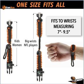 img 3 attached to 🔥 Atomic Bear Adjustable Paracord Bracelet (2 Pack) - Fire Starter - Loud Whistle - Ideal for Hiking, Camping, Fishing, and Hunting - Color: Black & Black+Orange