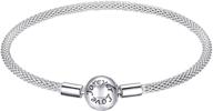 ✨ la menars love forever bracelets for pandora charms: exquisite 925 sterling silver cz bracelets - perfect mother’s day & birthday gift for women and girls (17/19/21 centimeters) logo