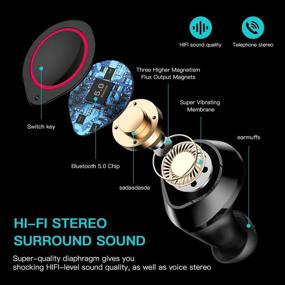 img 2 attached to 🎧 High-Quality Wireless Earbuds for iPhone, Bluetooth 5.0 True Wireless with 3D Stereo Sound - Auto Pairing Bluetooth Headset (Black)