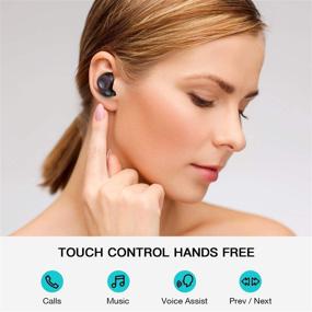 img 4 attached to 🎧 High-Quality Wireless Earbuds for iPhone, Bluetooth 5.0 True Wireless with 3D Stereo Sound - Auto Pairing Bluetooth Headset (Black)