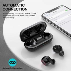 img 1 attached to 🎧 High-Quality Wireless Earbuds for iPhone, Bluetooth 5.0 True Wireless with 3D Stereo Sound - Auto Pairing Bluetooth Headset (Black)