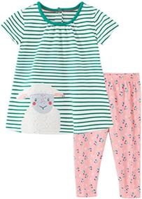 img 3 attached to Infant Girls Short Cartoon Pajamas Apparel & Accessories Baby Boys