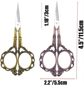 img 2 attached to 🧵 European Style Vintage Sewing Scissors for Artistry & Everyday Needlework - Set of 4 Pairs, 11.5cm