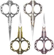 🧵 european style vintage sewing scissors for artistry & everyday needlework - set of 4 pairs, 11.5cm logo